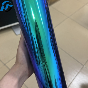 カメレオン レインボー グリーン ブルー クローム ビニール カーラップ ステッカー デカール ラグジュアリー レーザーメッキ エア抜きフィルム ロールデザイン 剥離可能 - Product Image 4