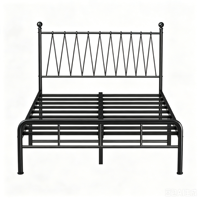 Cadre de lit en métal de luxe moderne, taille Queen, lit double minimaliste en fer, mobilier de chambre de haute qualité pour la maison, l'hôtel, l'appartement
