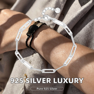 Wholesale 925 Sterling Silver Zircon Charm <b>Adjustable</b> <b>Bracelet</b> for Women Trendy Gift for Birthday Valentine's Day - Product Image 2