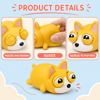 Jouet Squishy en Vinyle en forme de Boulette Vapeur dans un Étui Rond, Modèle Chiot Froncé, Couleur Surprise, Cadeau Nouveauté pour les 14 ans et plus, Couleurs Assorties