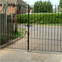 Vente en gros Design moderne Cour Acier Métal Porte battante Porte principale Entrée personnalisée Portes à battant simple/double