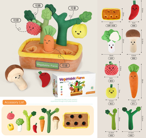 Jouet sensoriel Montessori en gros pour bébé 0-6 6-12 mois, ensemble d'animaux de la ferme en peluche, hochets sensoriels pour bébé, jouets en peluche - Product Image 5