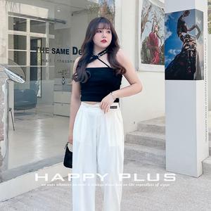 Top Halter con Cuello Cruzado Happy Plus para Mujer, Color Blanco Sólido, Tejido de Algodón, Talla Grande N8318 - Product Image 2