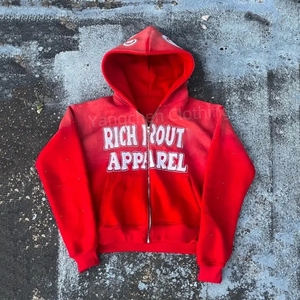 <span class=keywords><strong>Felpa</strong></span> con cappuccio da 500gsm personalizzata ricamata con Zip <span class=keywords><strong>viola</strong></span> da <span class=keywords><strong>uomo</strong></span> - Product Image 3