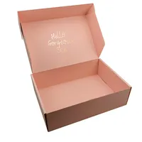Kostenlose Probe benutzer definierte Logo rosa Farbe kosmetische Wellpappe verpackung Mailer Box Versand box Papier box