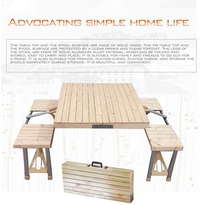 <strong>Folding</strong> <strong>Table</strong> and Chairs Set, Portable Picnic <strong>Table</strong> with 4 Seats for Outdoor Camping Picnic BBQ, Party and <strong>Dining</strong> - Product Image 4