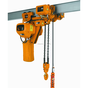 Orangefarbener Elektrischer Kettenzug mit Motorisiertem Laufwerk für Schwerlast - Product Image 1
