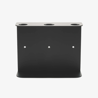 MAXERY Distributeur de savon triple moderne en acier inoxydable SUS304, support mural noir mat pour salle de bain d'hôtel