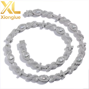 Hip Hop Custom S925 Sterling Silver Moissanite Eye <b>Cross</b> Men'S Jewelry Necklace - Product Image 2