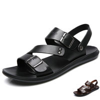 Chaussures de plage d'été personnalisées pour hommes pantoufles plates décontractées anti-glissantes en cuir de taille 48 nouvelles sandales chaudes