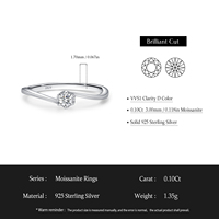 Bague en argent sterling 925 avec moissanite ronde Ailmay D VVS1, classique pour femmes, bijoux de mariage, cadeaux de fiançailles
