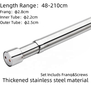 Barres de placard réglables en acier inoxydable, organisateur de vêtements robuste pour armoires, <span class=keywords><strong>barre</strong></span> de suspension pour vêtements, tringle de suspension pour placard - Product Image 2
