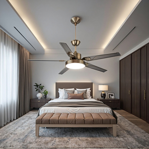 <span class=keywords><strong>Ventilador</strong></span> de Techo LED con Luz, Diseño Clásico Vintage, Color Bronce Brillante, 5 Aspas Metálicas, para Decoración y Ventilación del Comedor, Nuevo 2025 - Product Image 2