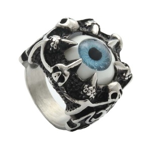 Anillo de Plata Tibetana con Garra de Dragón para Hombre, Incrustaciones de Piedra Roja, Joyería Punk Casual - Product Image 5