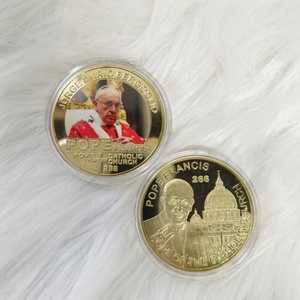 <span class=keywords><strong>Moneda</strong></span> personalizada 5 Diseño Chapado en oro Hierro Metal Die-Casting Pope Roman Coin para recuerdos de aniversario - Product Image 4