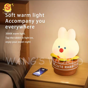 <span class=keywords><strong>Lampe</strong></span> de table de nuit LED rechargeable lapin mignon Port USB <span class=keywords><strong>à</strong></span> commande tactile moderne petite taille pour les décorations de noël cadeaux bébés - Product Image 3