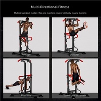 Torre de Ejercicios de Acero Inoxidable con Barra de Dominadas y Estación de Dips para Entrenamiento de Tríceps en Casa