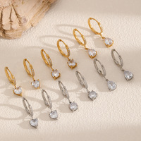 Boucles d'oreilles créoles Gaovo de luxe léger en zircon cubique, plaqué or 18 carats, en acier inoxydable, bijoux d'oreille tendance pour femme, à porter au quotidien