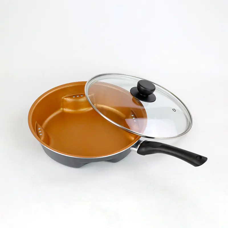 Không Dính Lớp Phủ Đồng Không Khí Fry Pan Chất Lượng Cao Đôi Dưới Không