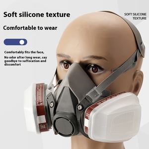 6200 masker Gas pelindung debu kimia pestisida, Filter karbon aktif bahan karet dapat dicuci dapat digunakan kembali untuk renovasi - Product Image 3