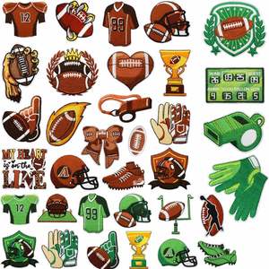 <b>Iron</b>-On Heat Transfer Computer Embroidery Rugby Badge Embroidered Patch with Thread for Clothing Decoration - Product Image 2