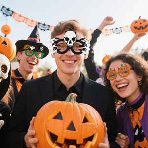 Gafas de fiesta espeluznantes de Halloween, máscara creativa de araña calabaza brillante, disfraz de demonio, accesorios para fotos para niñas pequeñas, estilo de <span class=keywords><strong>terror</strong></span> - Product Image 2
