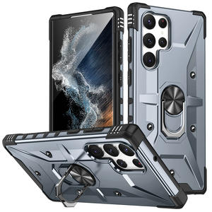 Nouvelle conception d'armure de logo personnalisé 2 en 1 TPU PC Anti-chute Antichoc <span class=keywords><strong>Support</strong></span> de <span class=keywords><strong>voiture</strong></span> Magnétique Béquille Téléphone Cas pour <span class=keywords><strong>Samsung</strong></span> S23 <span class=keywords><strong>Ultra</strong></span> - Product Image 1