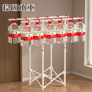 Floor Standing <b>Clothes</b> Drying <b>Rack</b> Double Bar Foldable Extendable Mobile With Casters For Bedroom Use - Product Image 3