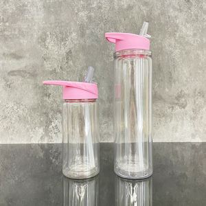 US Warehouse 10oz 15oz Double Wall Snow Globe <b>Plastic</b> <b>Cup</b> With Strap Flip Top Lid Pre Drilled Acrylic Kids Water Bottle Tumbler - Product Image 4