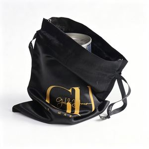 Sac à cordon en satin de soie personnalisé avec logo imprimé pour poupées, nail art, extensions de cils, maillots de bain, banques d'alimentation, médailles - Emballage cadeau - Product Image 4