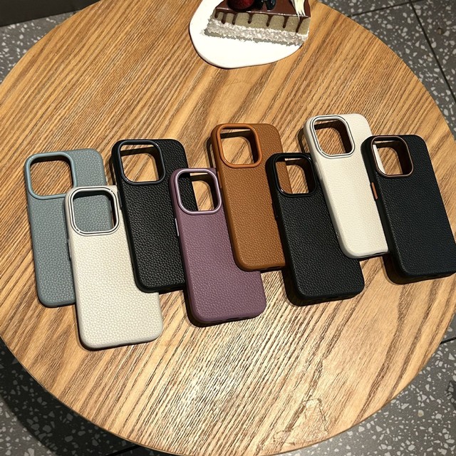 Luxury Soft Silicone Lichee Pattern Cortex Phone Case for iPhone 11 12 13 14 15 16 Pro Max Plus Bumper Back Cases Cover