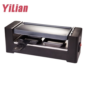 Grill Raclette <span class=keywords><strong>Électrique</strong></span> Portable 400W avec Plaque Amovible Antiadhésive PTFE pour Deux Personnes, Idéal pour la Maison, la <span class=keywords><strong>Fondue</strong></span> au Fromage et les Dattes - Product Image 6