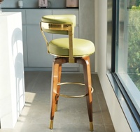 Kursi Berkaki Tinggi, Dapur Minimalis Modern, Desain Putar, Sandaran Mewah Ringan, Kedai Kopi Rumah, Kursi Bar Terkenal di Internet