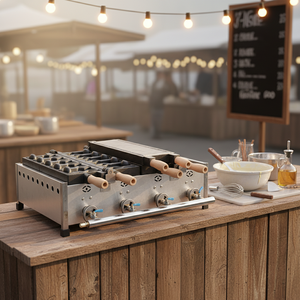 VNTKITCHEN - Máquina Eléctrica para Hacer Taiyaki de Acero Inoxidable, Forma de Pez, 3000 W, Suministros Populares para Hoteles y Restaurantes en Oferta - Product Image 2