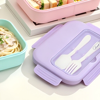 Boîte à lunch multi-compartiments personnalisée, compatible micro-ondes, en plastique, conteneur alimentaire, 2 compartiments, 3 compartiments, pour la vente en gros B2B