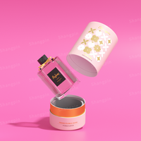 Emballage de parfum de luxe boîtes kraft dorées bouteilles de parfum rondes boîte cadeau tube en papier