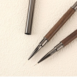 Pinceau à ongles en nylon Kolinsky, plat, carré, rond, manche en bois, pour dessin de lignes, fleurs, manucure, salon, peinture, photothérapie, outil d'art des ongles - Product Image 3