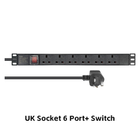 PDU Estándar Británico (UK) de 8 Salidas 13A 15A con Protección Contra Sobrecarga, Montaje en Rack 1U de 19 Pulgadas, Gabinete de Distribución de Energía de Aluminio para Servidor
