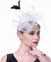 Serre-tête Fascinator pour femme avec plumes et fleurs, idéal pour le Derby, les Tea Party, les cocktails et les mariages