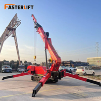 Mini-grue araignée mobile Fasterlift certifiée CE, alimentée au diesel/électrique/essence, hauteur de levage de 25 m, capacité de 1 à 16 tonnes, énergie