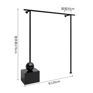 Negozio al dettaglio appendiabiti in metallo appendiabiti da parete appendiabiti in metallo nero espositore per abiti da donna - Product Image 2
