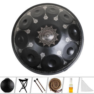 Fábrica Personalizar 9 10 Tambores Handpan de 12 tonos Forjado <span class=keywords><strong>a</strong></span> mano <span class=keywords><strong>a</strong></span> <span class=keywords><strong>440</strong></span> <span class=keywords><strong>Hz</strong></span> y <span class=keywords><strong>432</strong></span> <span class=keywords><strong>Hz</strong></span> Tambor etéreo y Tambor de lengüeta de acero - Product Image 2