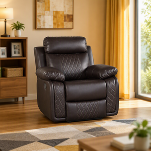 Fauteuil inclinable manuel en cuir CY, chaise longue imperméable, canapé inclinable automatique avec massage pour hôtel et salon - Product Image 1