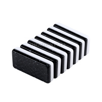 Jeu de dominos à dos noir acrylique bicolore Glliter Double Nine 9 blocs de dominos avec spinner argenté