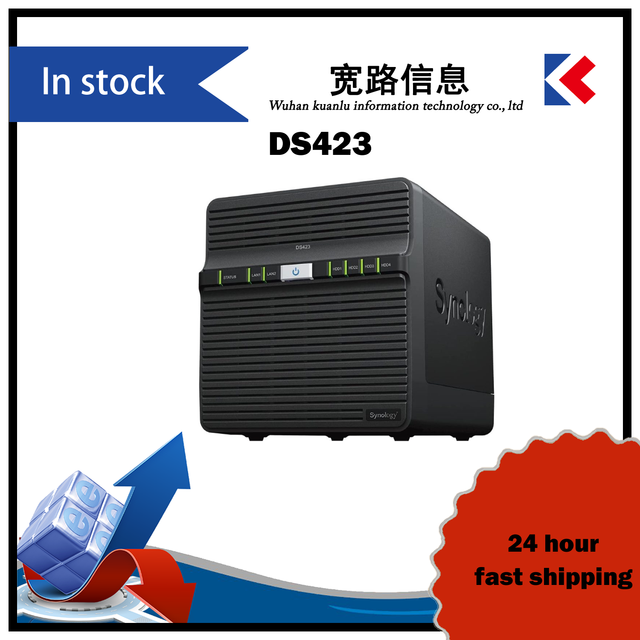 DS423 4-Bay Entry NAS Server Max 6GB DDR4 Dual 1GbE Hardware Encryption for SOHO File Backup Storage