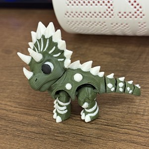 Figura de Dinosaurio de Plástico Verde y Blanco para Escritorio, Adorno de Animal Impreso, Decoración de Escritorio - Product Image 3
