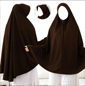 Hiyab de Oración Musulmán Instantáneo de Color Sólido, Hiyab Largo Étnico Islámico de Talla Grande al por Mayor - Product Image 1