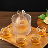 Ensemble de carafes créatives modernes en verre transparent, avec diviseur de vin et verres à shot pour saké, 201-300 ml, 6-10 pièces, pour usage domestique et fêtes