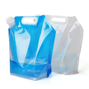 Flexible Plastic Handle 1kg 5kg Clear Liquid Packing Spout Pouch Cereals Grain Moisture Proof Sealed Bag Rice Packaging Bags