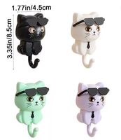 Crochets muraux uniques en plastique en forme d'animaux, mignons et originaux, imperméables, durables, écologiques, pour lunettes de soleil et clés, pour salle de bain